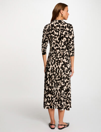 Vestido largo recto estampado multicolor mujer