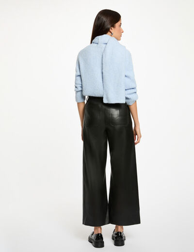 Jersey con cuello bufanda azul cielo mujer