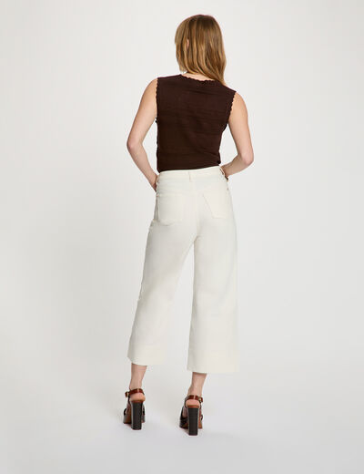 Pantal&oacute;n culotte de tiro alto blanco mujer