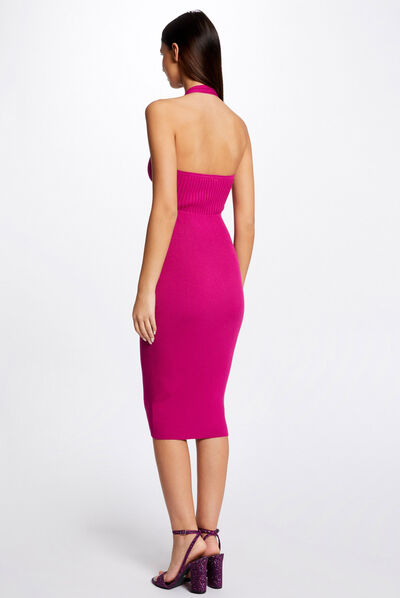 Vestido de punto ajustado frambuesa mujer