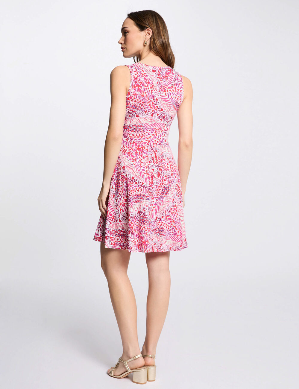 Vestido entallado estampado multicolor mujer