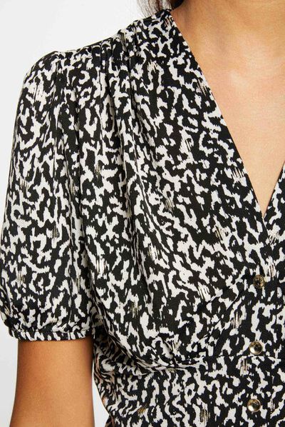 Camiseta con botones estampado animal multico mujer