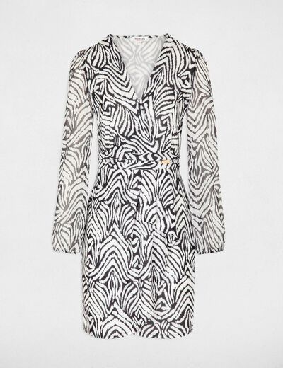 Vestido cruzado estampado multico mujer