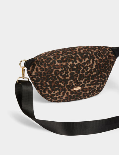 Riñonera estampado leopardo multicolor mujer