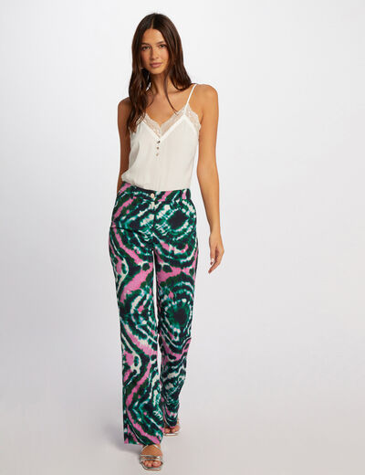 Pantalón ajustado estampado multico mujer