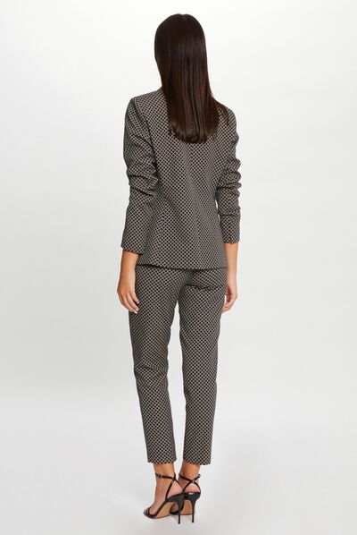 Pantalón cigarette estampado geométrico negro mujer