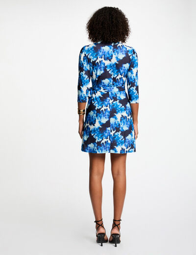 Vestido corto estampado multicolor mujer