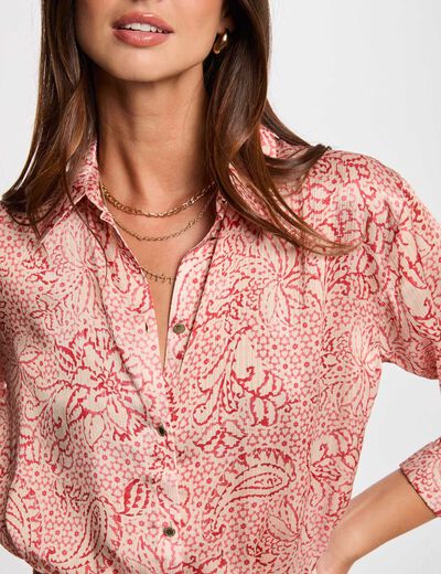 Camisa manga larga multicolor mujer
