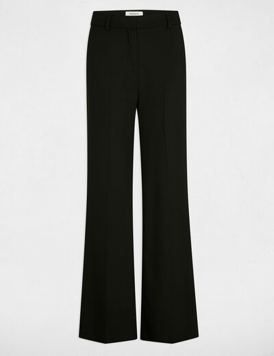 Pantalón pernera ancha pinzas negro mujer