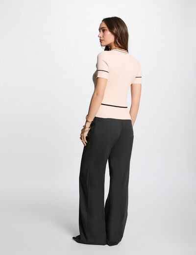Jersey manga corta rosa claro mujer