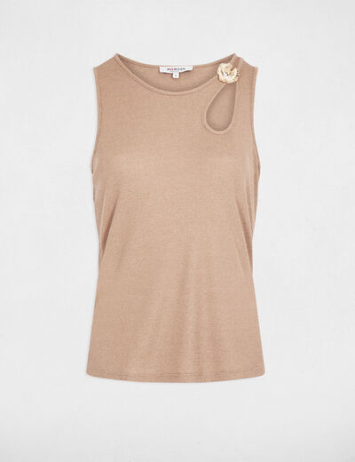 Top con cuello joya topo mujer