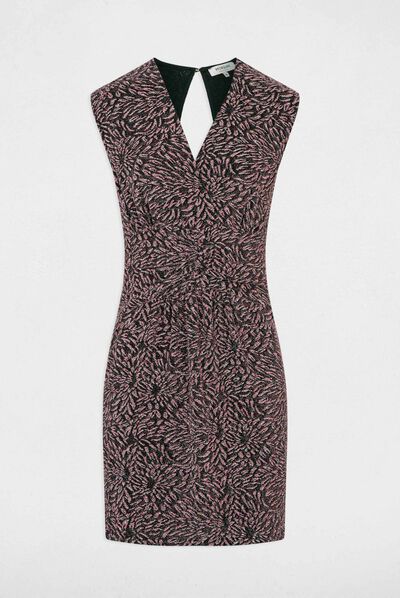 Vestido corto estampado rosa mujer