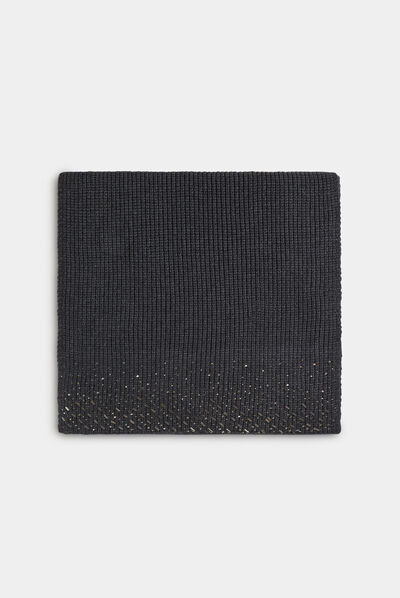 Bufunda de punto con strass gris moyen mujer