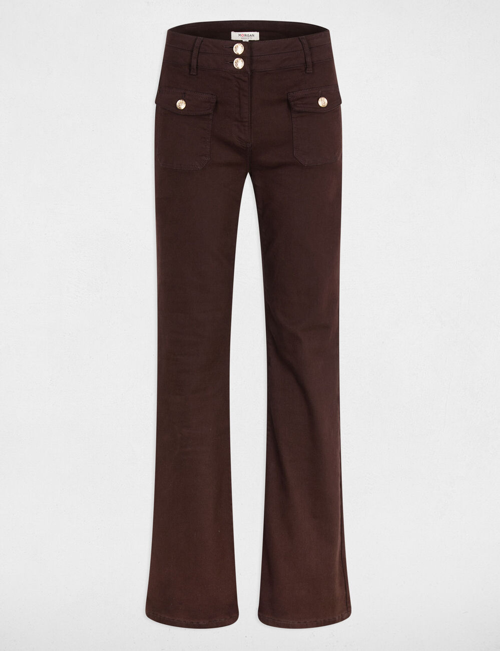 Pantal&oacute;n bootcut marr&oacute;n oscuro mujer