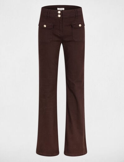 Pantal&oacute;n bootcut marr&oacute;n oscuro mujer