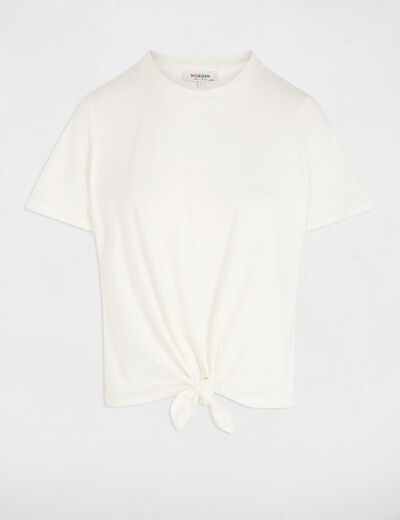 Camiseta manga corta blanco mujer