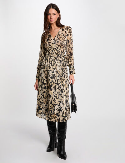 Vestido largo cruzado multico mujer