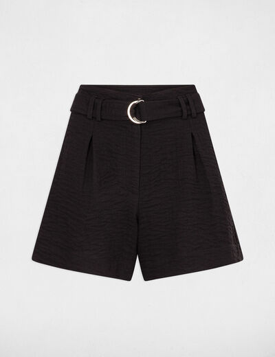 Short de pernera ancha negro mujer
