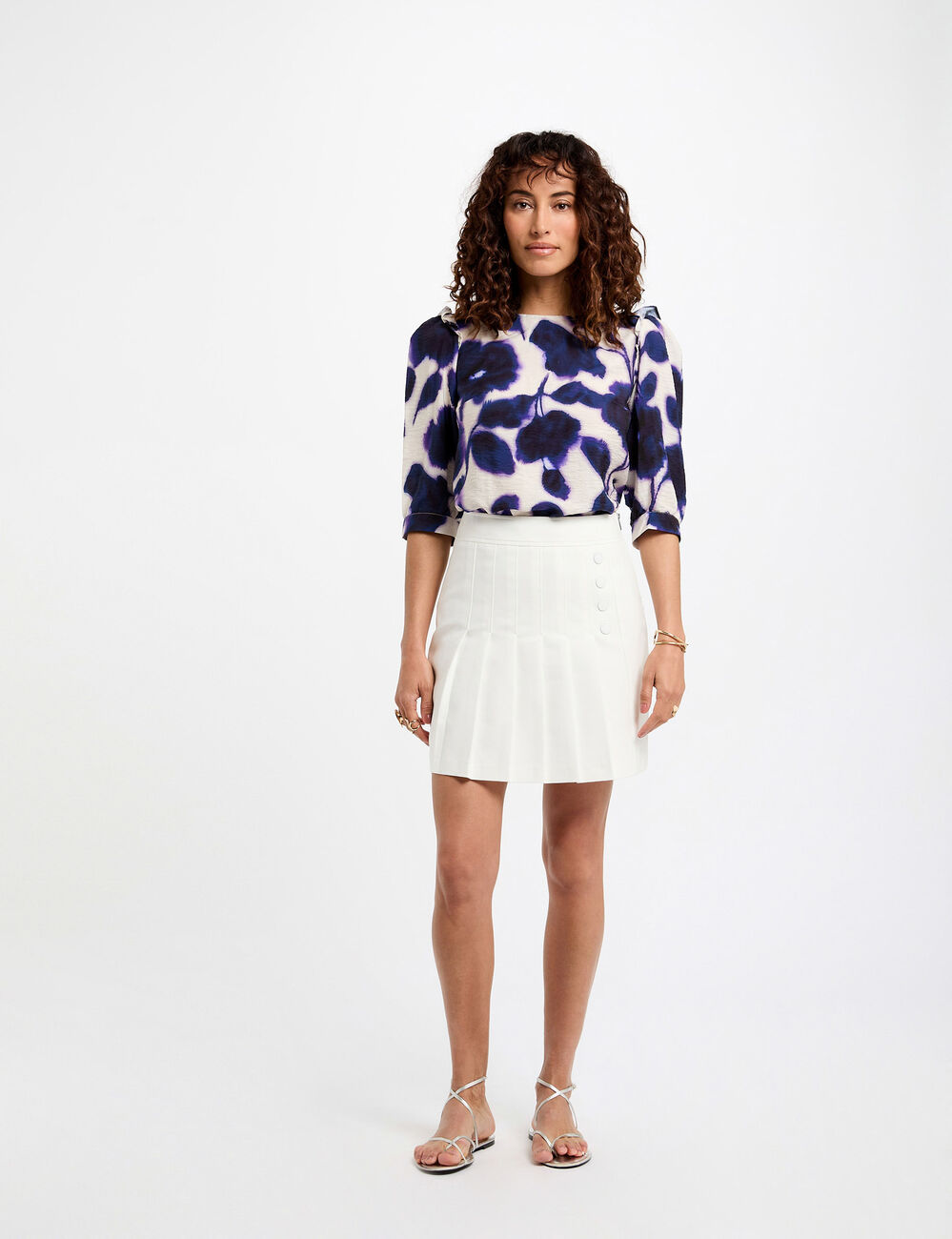 Blusa manga 3/4 estampada multicolor mujer