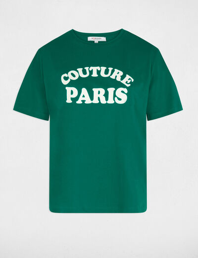 Camiseta de manga corta verde mujer