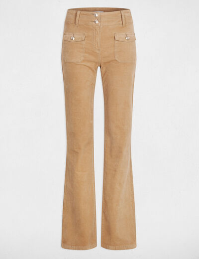 Pantal&oacute;n ajustado terciopelo arena mujer