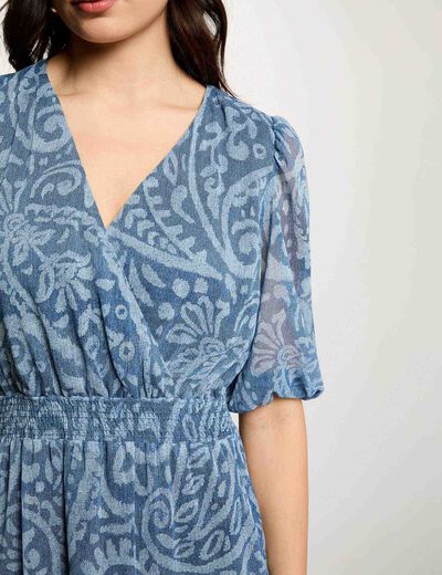 Vestido corto cruzado multicolor mujer
