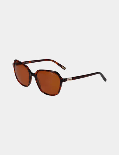 Gafas de sol hexagonales marrón mujer