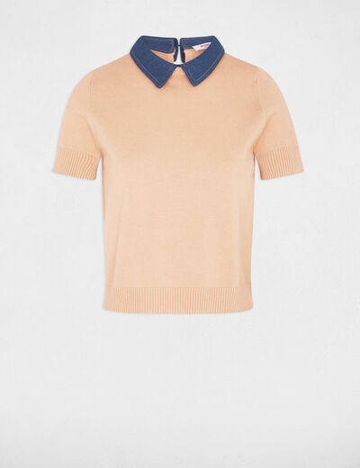 Jersey con cuello vuelto c&aacute;mel mujer