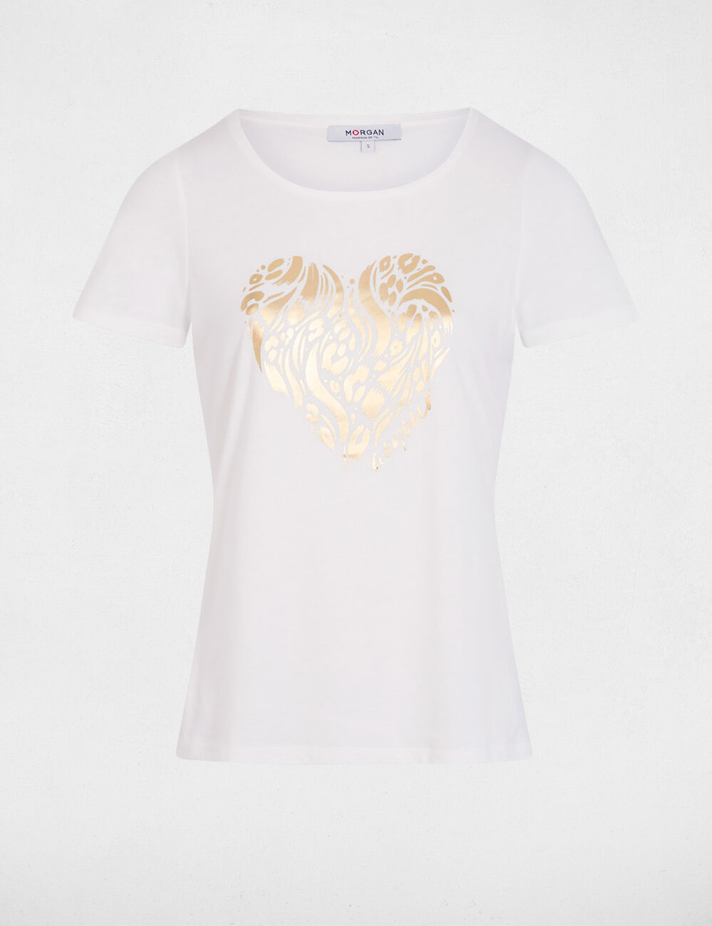 Camiseta de manga corta blanco mujer