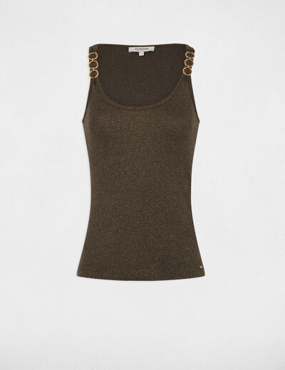 Top con tirantes finos verde caqui mujer