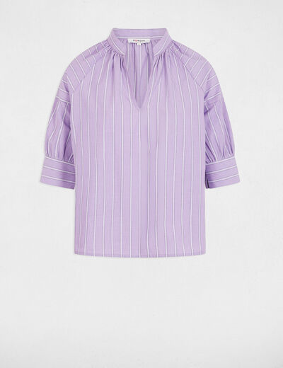 Blusa de rayas con cuello en v multicolor mujer