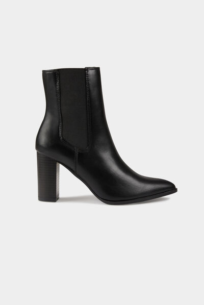 Botines elásticos de tacones negro mujer