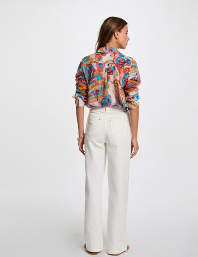 Camisa manga larga multicolor mujer