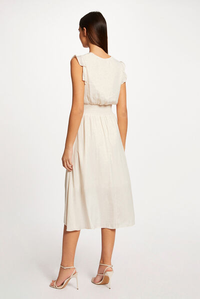 Vestido midi acampanado holgado  mujer