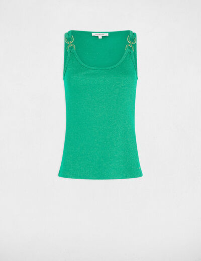 Top sin manga verde emeralda mujer