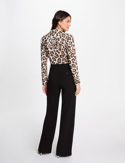 Top manga larga estampado multicolor mujer