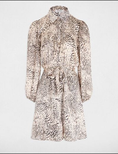 Vestido acampanado estampado multico mujer