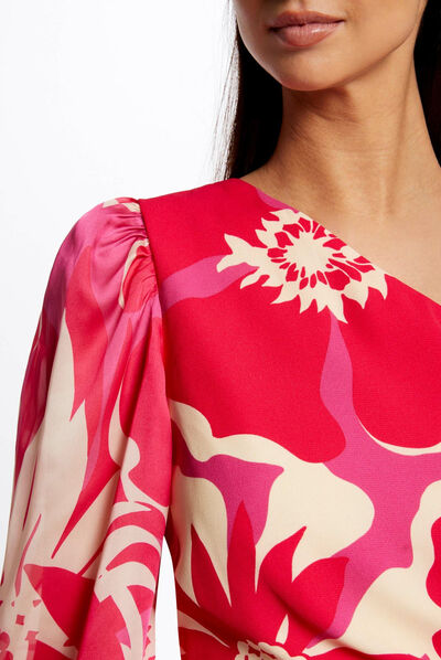 Vestido ajustado estampado floral multicolor mujer