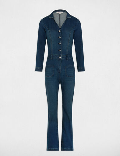 mono largo pernera ancha denim crudo mujer Mono largo pernera ancha denim crudo mujer