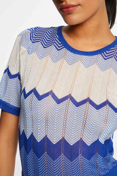 Vestido de punto largo recto estampado  mujer