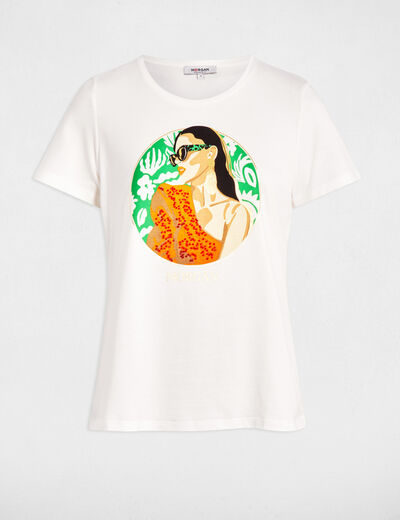 Camiseta con mensaje blanco mujer