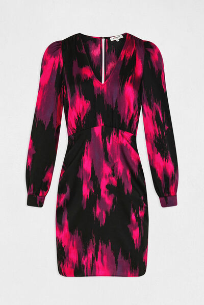 Vestido recto estampado abstracto multicolor mujer