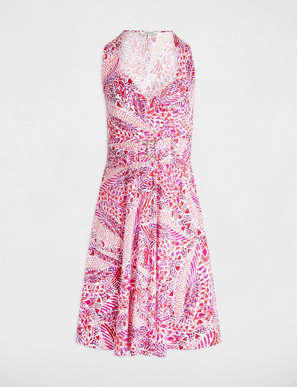 Vestido entallado estampado multicolor mujer