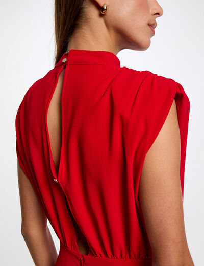 Vestido corto ajustado rojo mujer