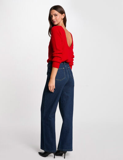 Jersey cuello redondo rojo mujer