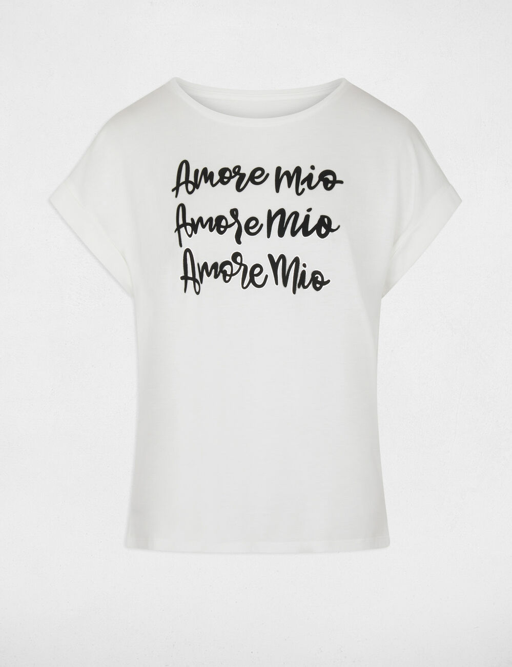 Camiseta cuello redondo blanco mujer