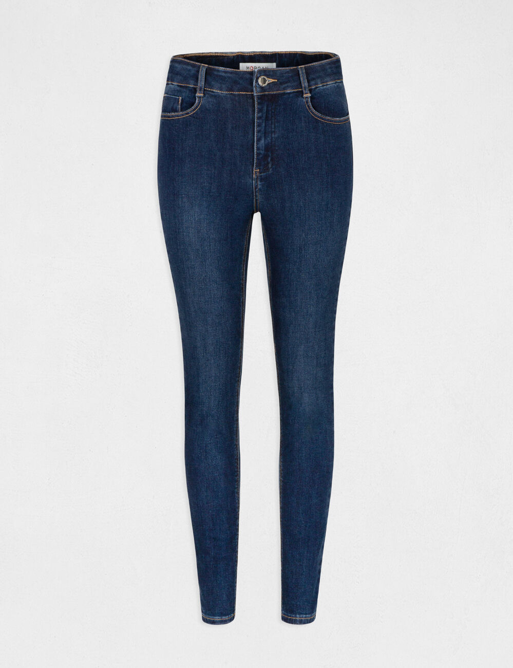 Vaquero slim talle alto estilo corto vaquero en bruto mujer