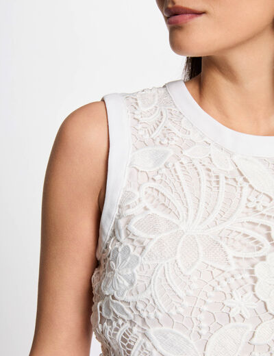 Mono corto encaje blanco mujer