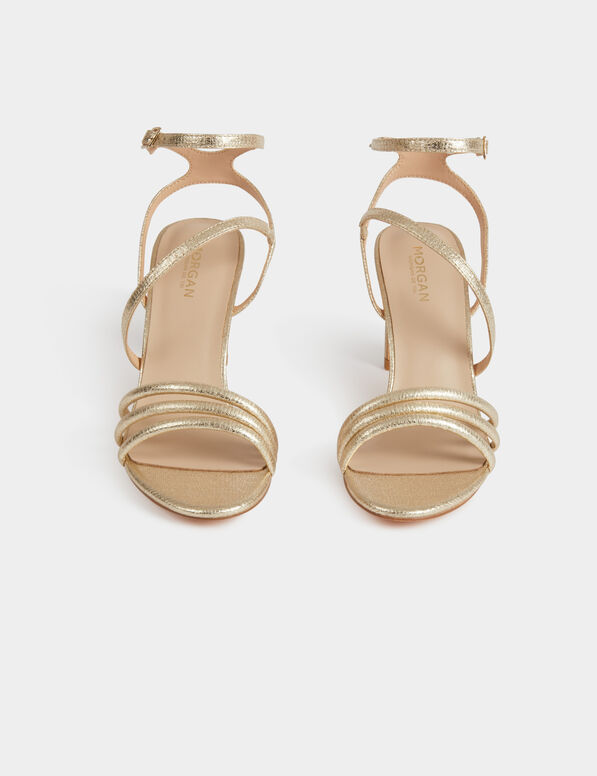 sandalias de tacon amarillo oro mujer Sandalias de tacón amarillo oro mujer