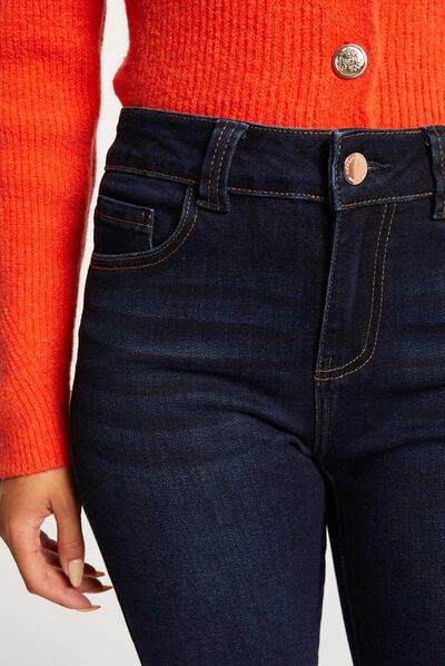 Vaquero slim talle alto vaquero en bruto mujer